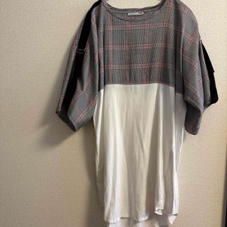 ザラ(ZARA)のZARA トップス　チェック　異素材(カットソー(長袖/七分))