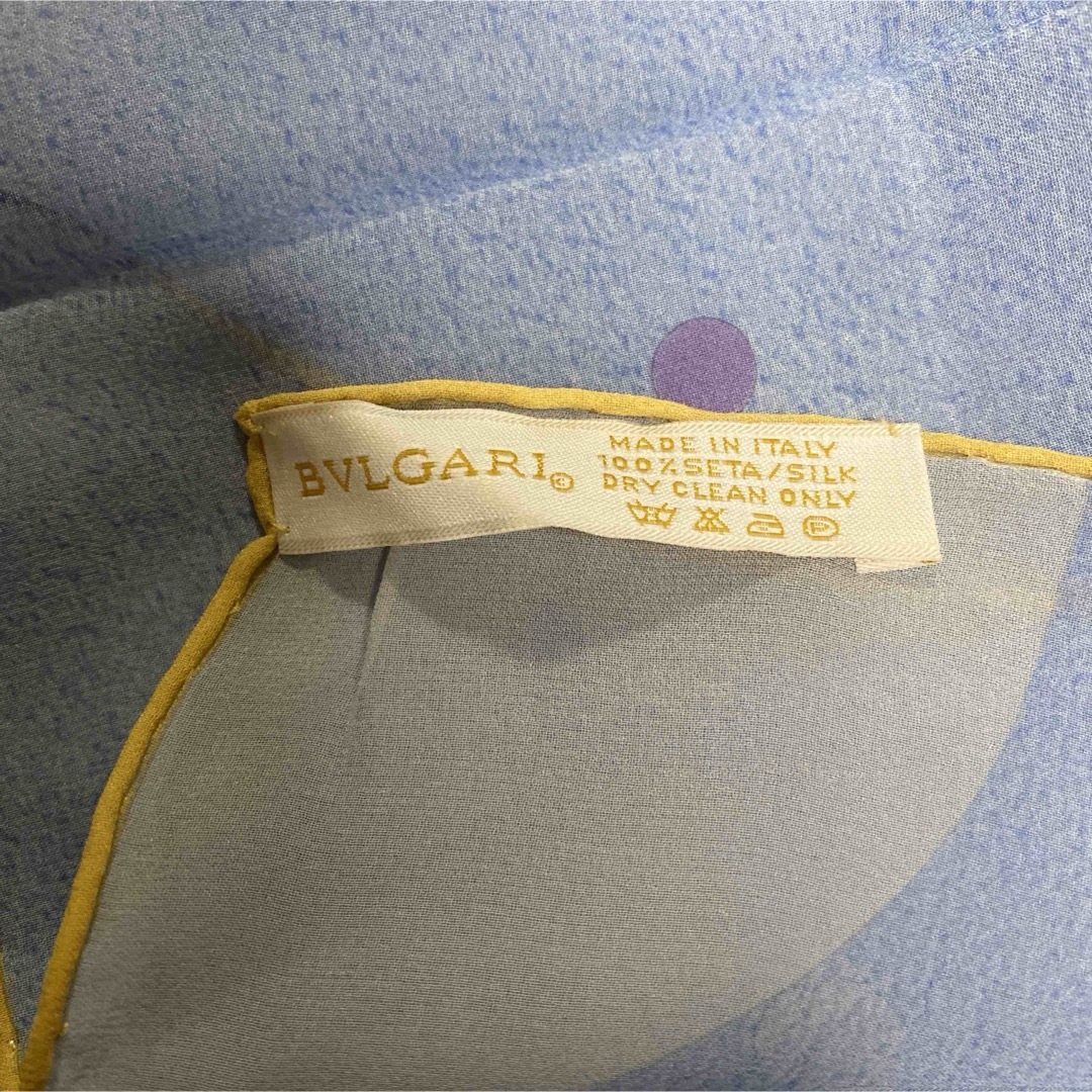 BVLGARI - ブルガリ シルク100%水色スカーフ(未使用、実家保管品 BVLGARI - ブルガリ シルク100%水色スカーフ(未使用、実家保管品