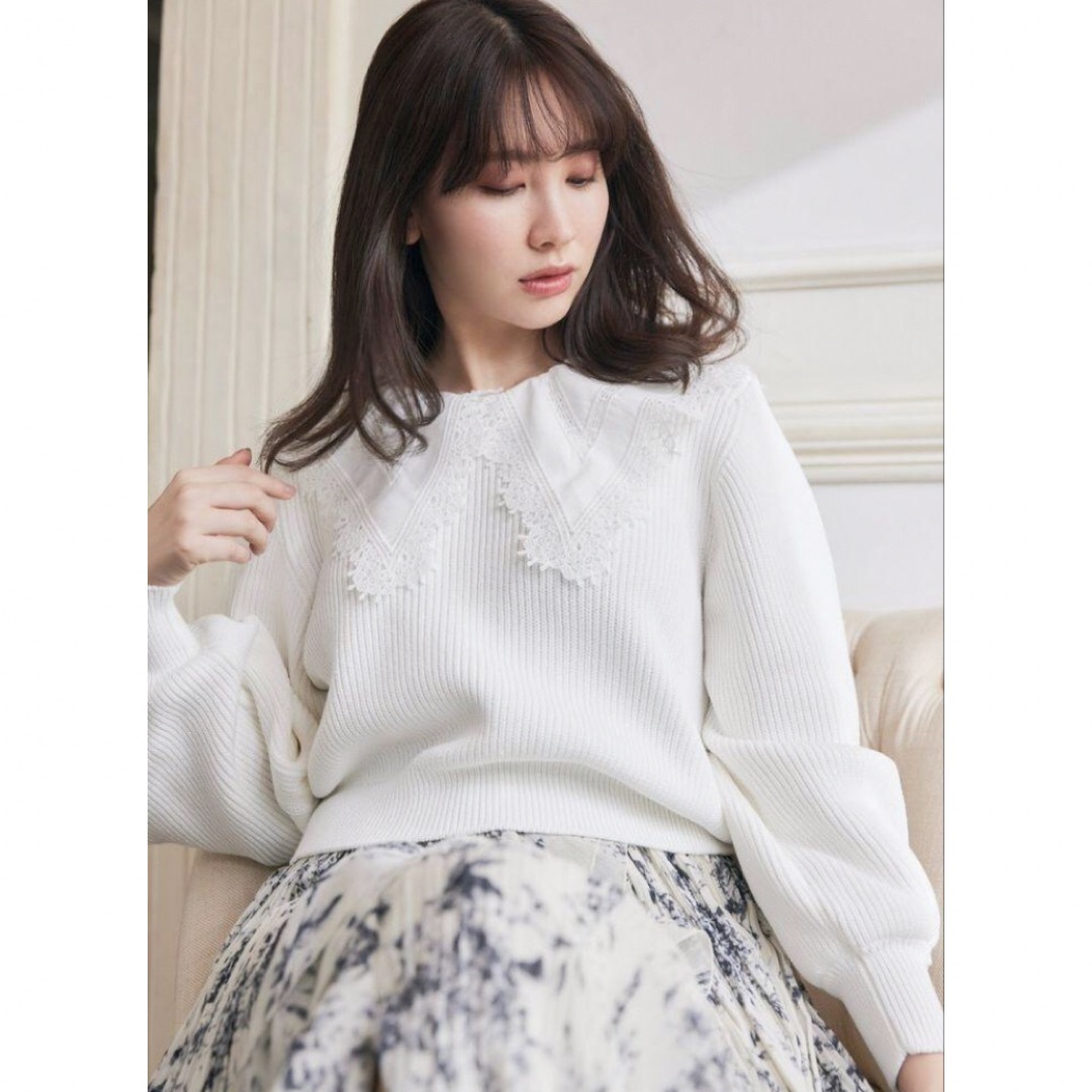 Her lip to(ハーリップトゥ)のherlipto Lace Collar Knit Pullover レディースのトップス(ニット/セーター)の商品写真