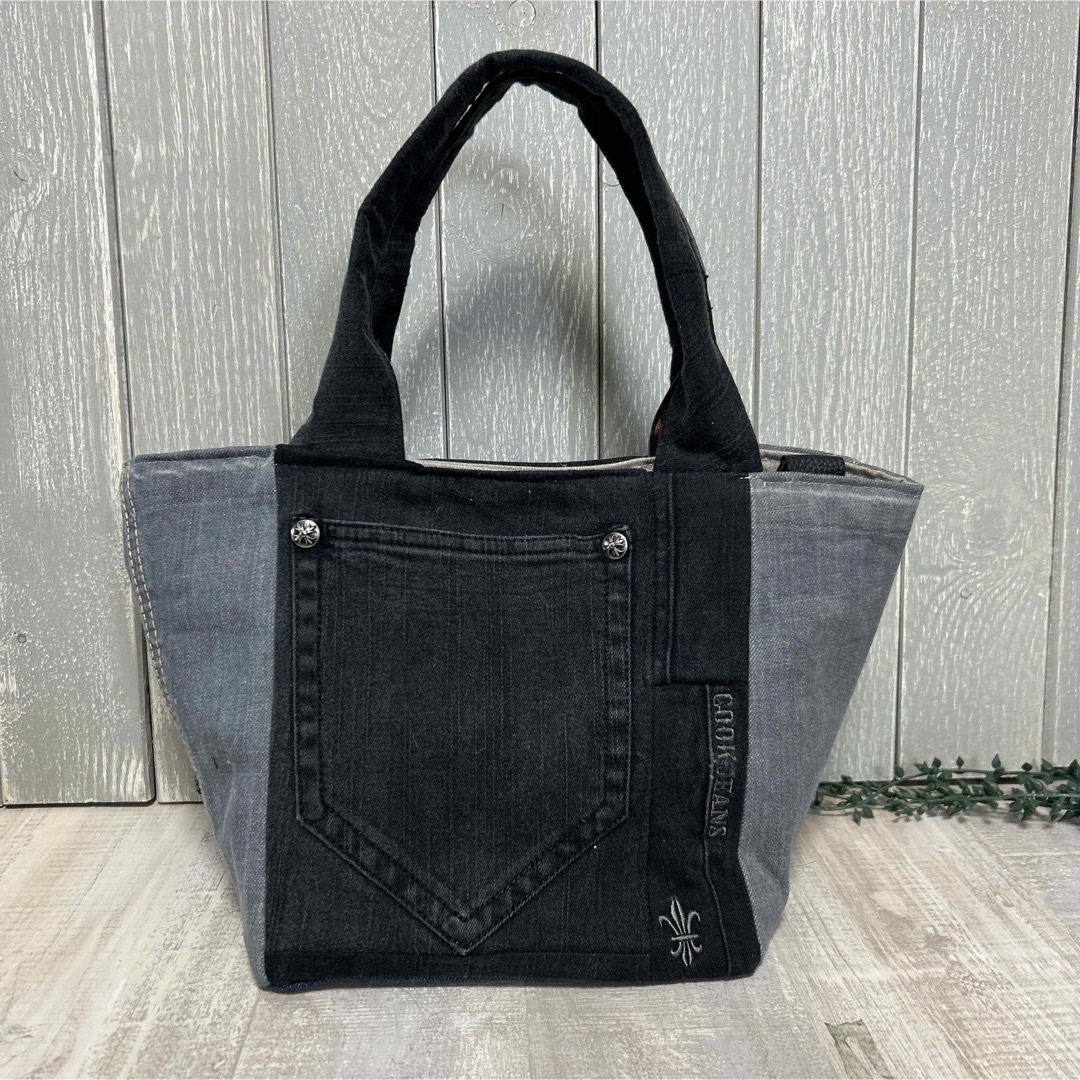 ブラックデニム☆バッグ＆ポーチ3点セット レディースのバッグ(トートバッグ)の商品写真