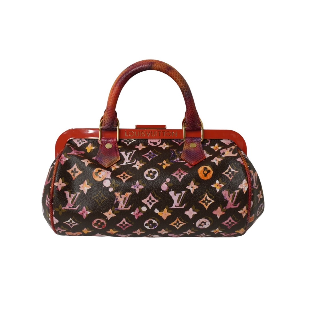 LOUIS VUITTON(ルイヴィトン)の極美品 LOUIS VUITTON ルイヴィトン モノグラムウォーターカラー パピヨン ハンドバッグ M95730 ブラウン レッド 中古 62844 レディースのバッグ(ハンドバッグ)の商品写真