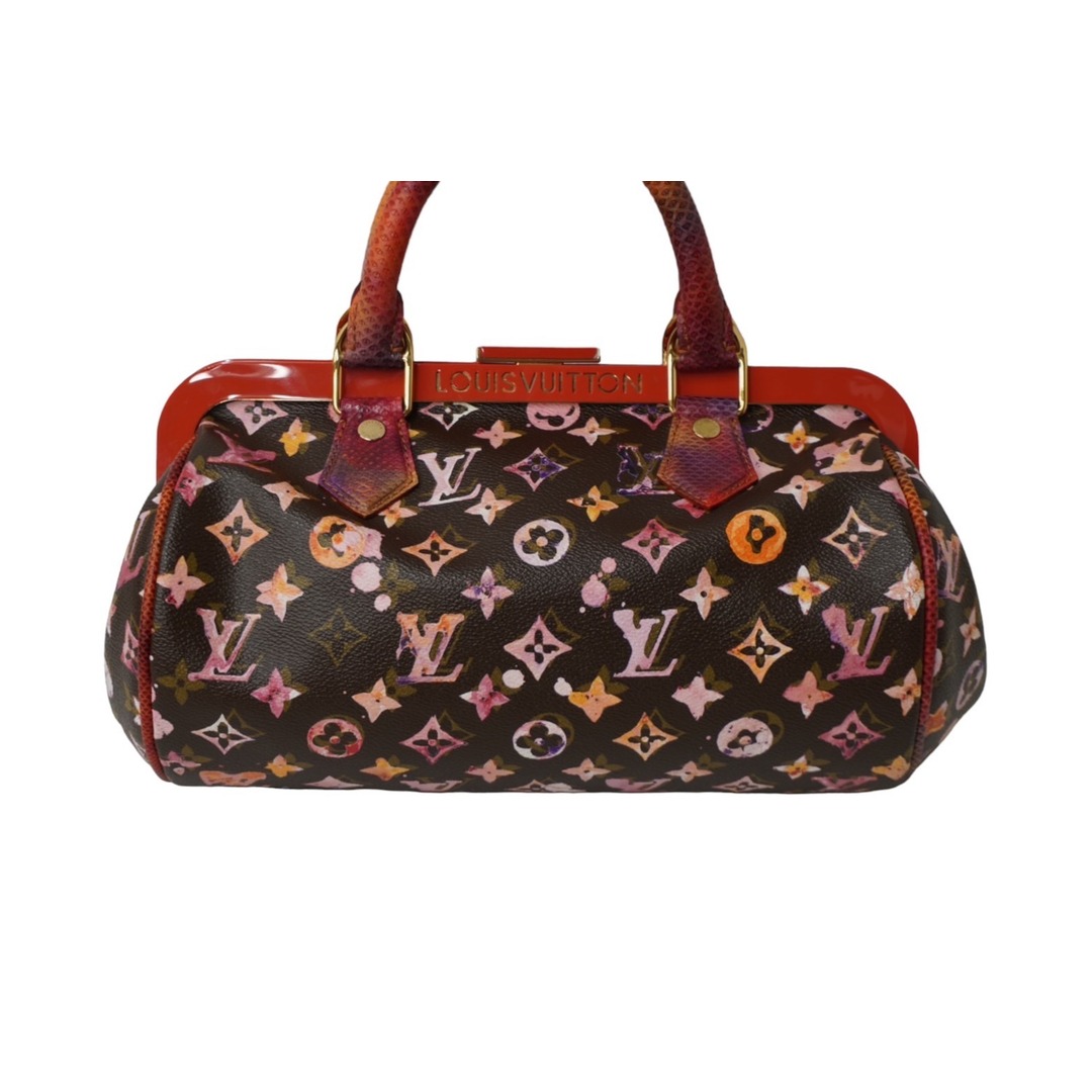 LOUIS VUITTON(ルイヴィトン)の極美品 LOUIS VUITTON ルイヴィトン モノグラムウォーターカラー パピヨン ハンドバッグ M95730 ブラウン レッド 中古 62844 レディースのバッグ(ハンドバッグ)の商品写真