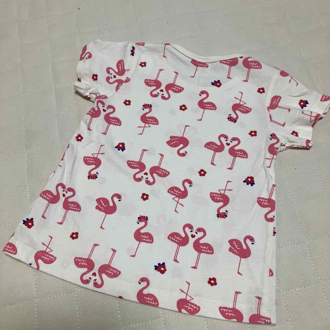 Tシャツ 半袖　95cm フラミンゴ キッズ/ベビー/マタニティのキッズ服女の子用(90cm~)(Tシャツ/カットソー)の商品写真