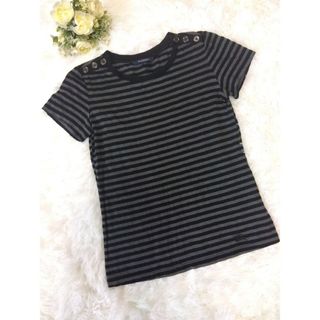 BURBERRY - バーバリー Tシャツ 半袖 刺繍ロゴ ボーダー 三陽商会 グレー ブラック 黒