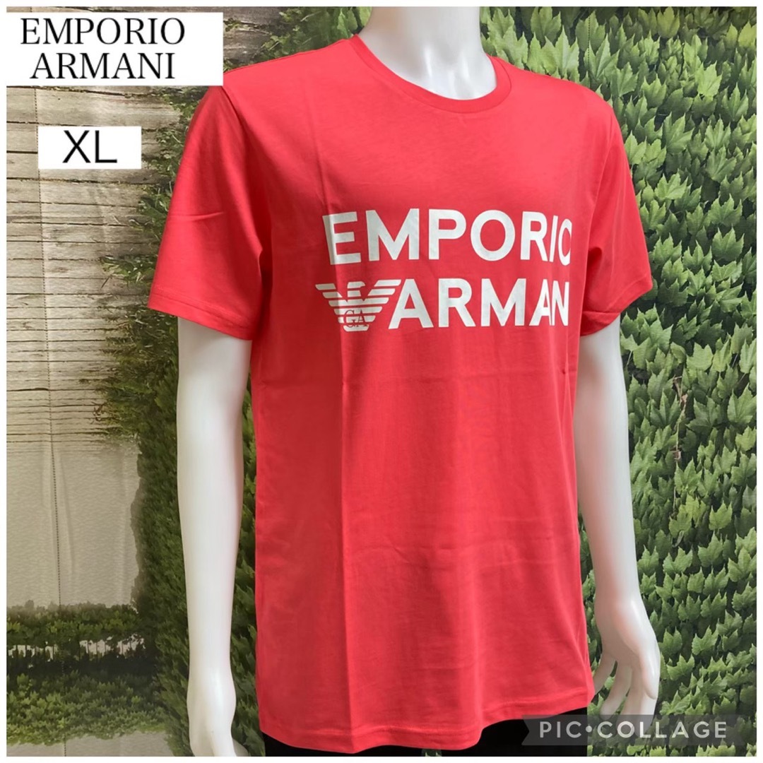 Emporio Armani(エンポリオアルマーニ)の【未使用 XL】23春夏エンポリオアルマーニ半袖 Tシャツ（コーラルピンク） メンズのトップス(Tシャツ/カットソー(半袖/袖なし))の商品写真