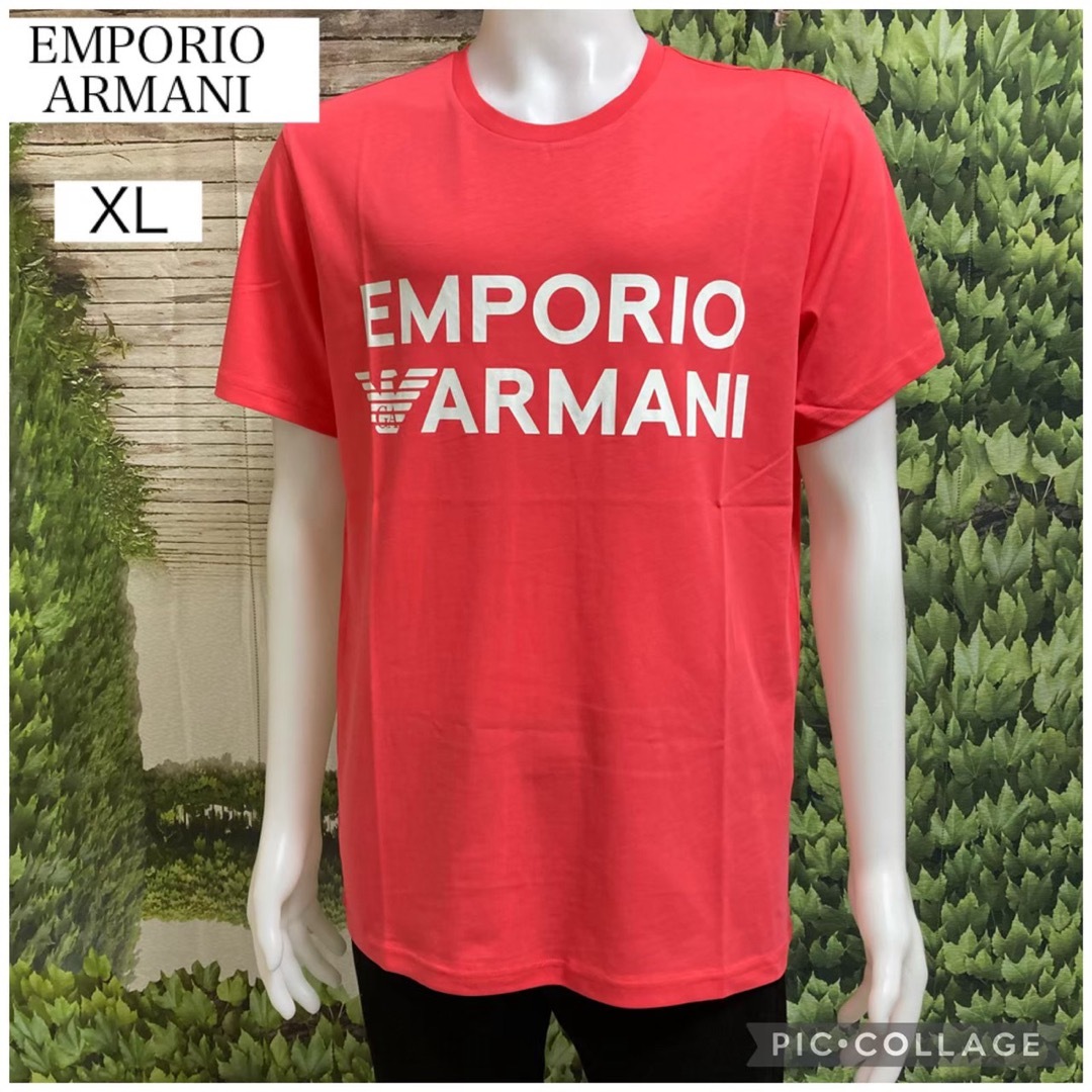 Emporio Armani(エンポリオアルマーニ)の【未使用 XL】23春夏エンポリオアルマーニ半袖 Tシャツ（コーラルピンク） メンズのトップス(Tシャツ/カットソー(半袖/袖なし))の商品写真