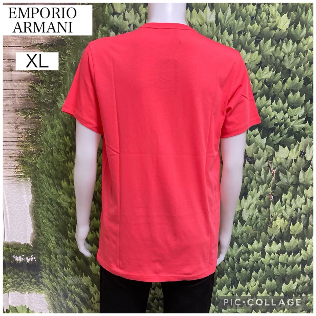 Emporio Armani(エンポリオアルマーニ)の【未使用 XL】23春夏エンポリオアルマーニ半袖 Tシャツ（コーラルピンク） メンズのトップス(Tシャツ/カットソー(半袖/袖なし))の商品写真