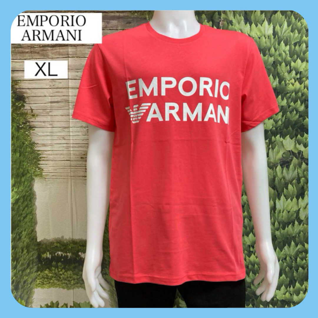 Emporio Armani(エンポリオアルマーニ)の【未使用 XL】23春夏エンポリオアルマーニ半袖 Tシャツ（コーラルピンク） メンズのトップス(Tシャツ/カットソー(半袖/袖なし))の商品写真