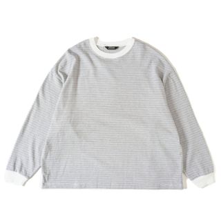 ワンエルディーケーセレクト(1LDK SELECT)のEVCON BORDER WIDE L/S T-SHIRT WHITE(Tシャツ/カットソー(七分/長袖))