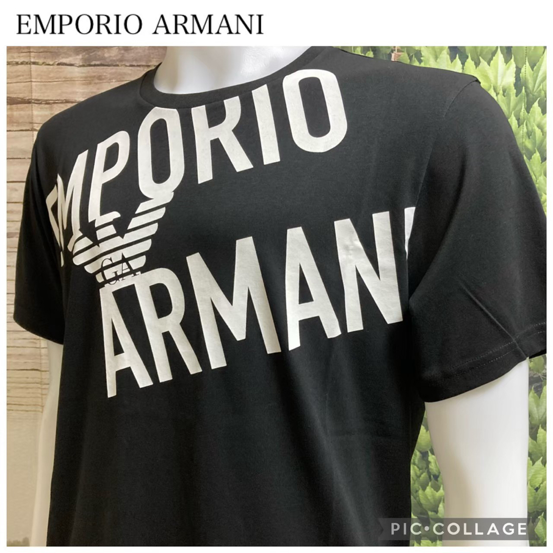 Emporio Armani(エンポリオアルマーニ)の【未使用】23春夏エンポリオアルマーニロゴ半袖 Tシャツ（黒） メンズのトップス(Tシャツ/カットソー(半袖/袖なし))の商品写真