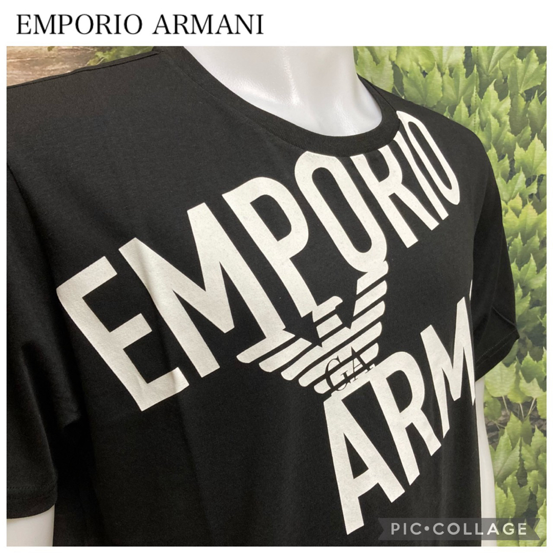 Emporio Armani(エンポリオアルマーニ)の【未使用】23春夏エンポリオアルマーニロゴ半袖 Tシャツ（黒） メンズのトップス(Tシャツ/カットソー(半袖/袖なし))の商品写真