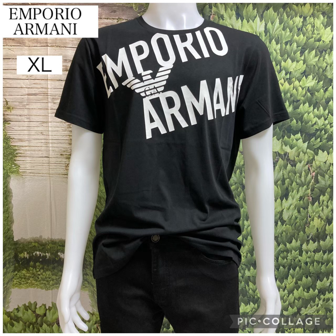 Emporio Armani(エンポリオアルマーニ)の【未使用】23春夏エンポリオアルマーニロゴ半袖 Tシャツ（黒） メンズのトップス(Tシャツ/カットソー(半袖/袖なし))の商品写真