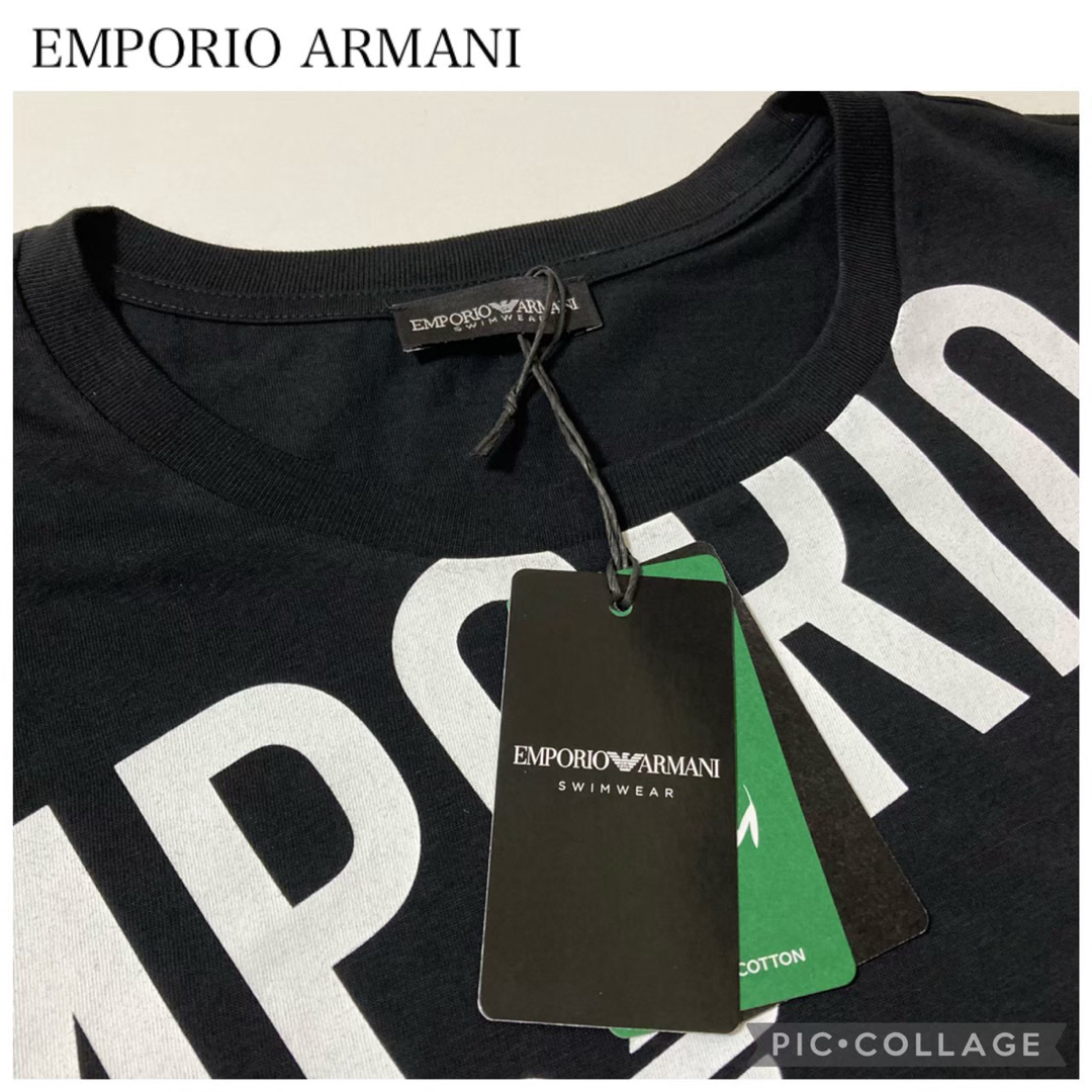 Emporio Armani(エンポリオアルマーニ)の【未使用】23春夏エンポリオアルマーニロゴ半袖 Tシャツ（黒） メンズのトップス(Tシャツ/カットソー(半袖/袖なし))の商品写真