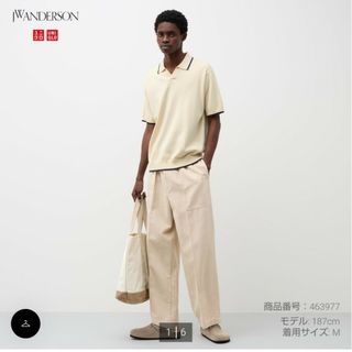 UNIQLO - ユニクロ　jwanderson リネンブレンドイージーパンツ　M ベージュ　新品