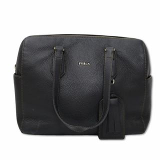 フルラ(Furla)のフルラ FURLA ロゴプレート レザー ハンドバッグ ブラック(トートバッグ)