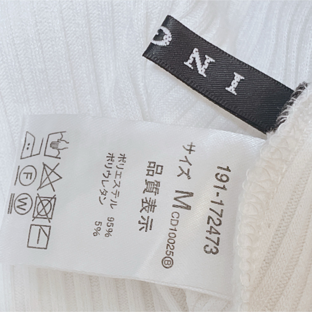 INGNI(イング)のINGNI イング リブメローハイネック半袖トップス オフホワイト Mサイズ メンズのトップス(Tシャツ/カットソー(半袖/袖なし))の商品写真