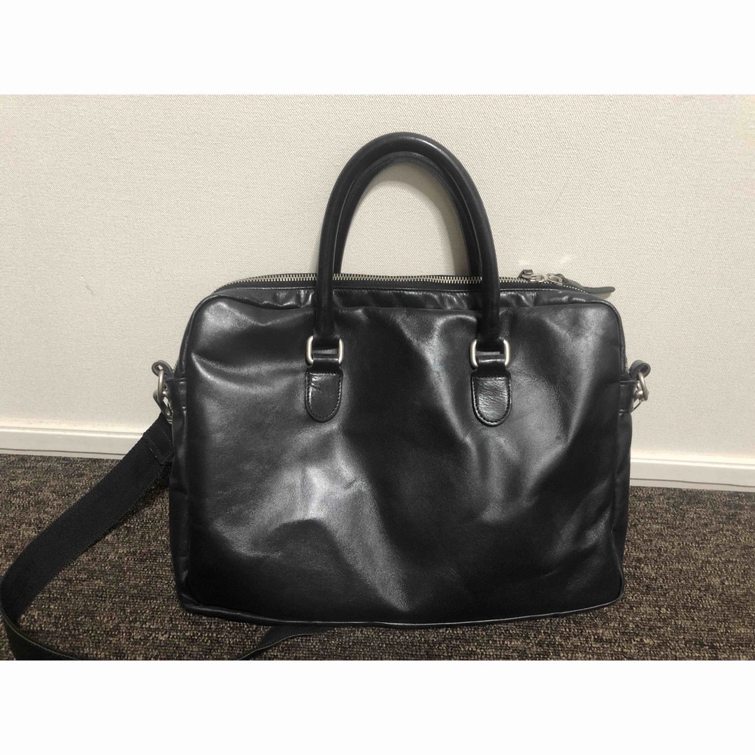 本革 ビジネスショルダー ブラック メンズのバッグ(ビジネスバッグ)の商品写真