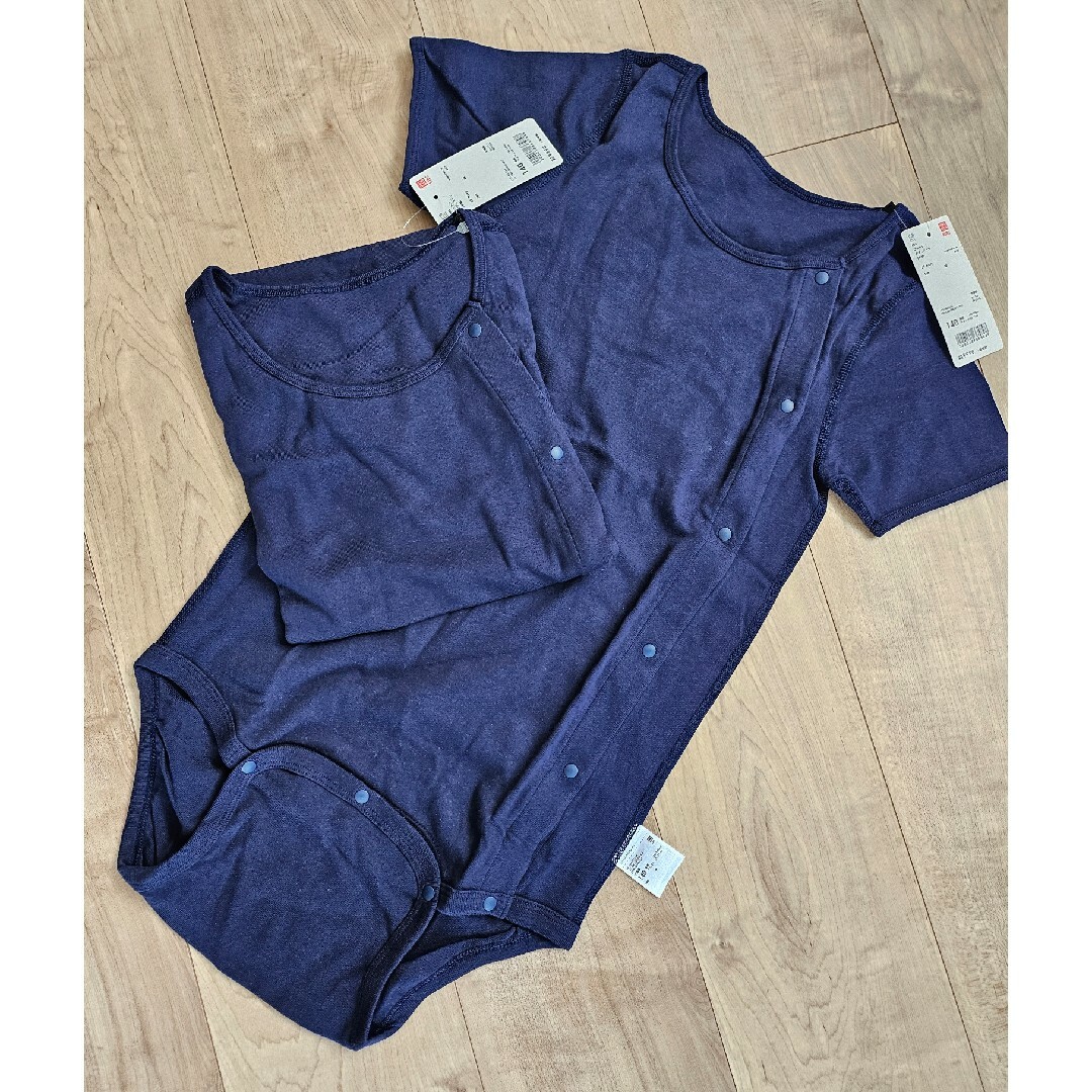 UNIQLO(ユニクロ)の140 ユニクロ　ボディスーツ　新品　二枚 キッズ/ベビー/マタニティのキッズ/ベビー/マタニティ その他(その他)の商品写真