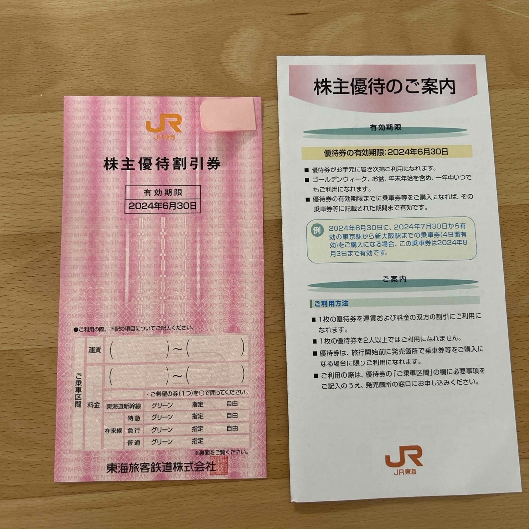 JR(ジェイアール)のJR東海株主優待券　1枚 チケットの優待券/割引券(その他)の商品写真