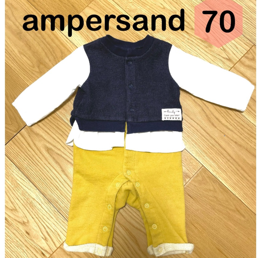 ampersand(アンパサンド)のAmpersand 重ね着風ロンパース70cm キッズ/ベビー/マタニティのベビー服(~85cm)(ロンパース)の商品写真