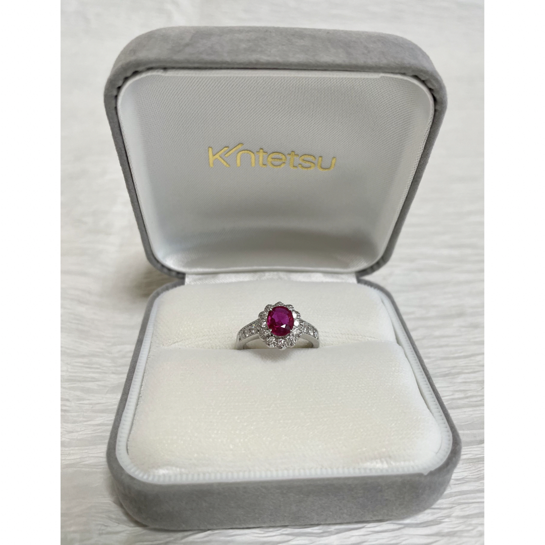 非加熱ルビー1.021ct ダイヤモンド0.5ct プラチナリング 指輪 レディースのアクセサリー(リング(指輪))の商品写真