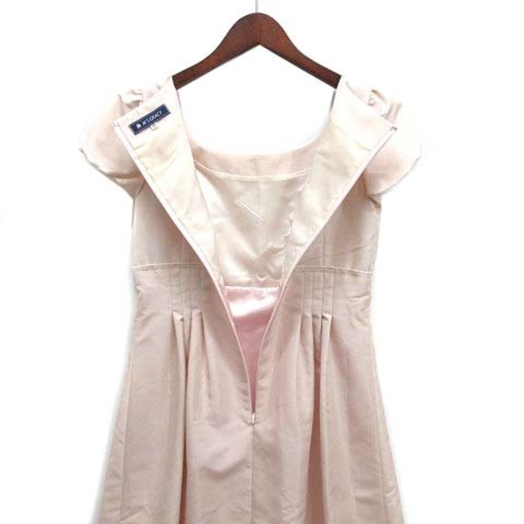 M'S GRACY(エムズグレイシー)のエムズグレイシー サテン パフスリーブ ワンピース ドレス 半袖 ピンク 40 レディースのワンピース(ひざ丈ワンピース)の商品写真