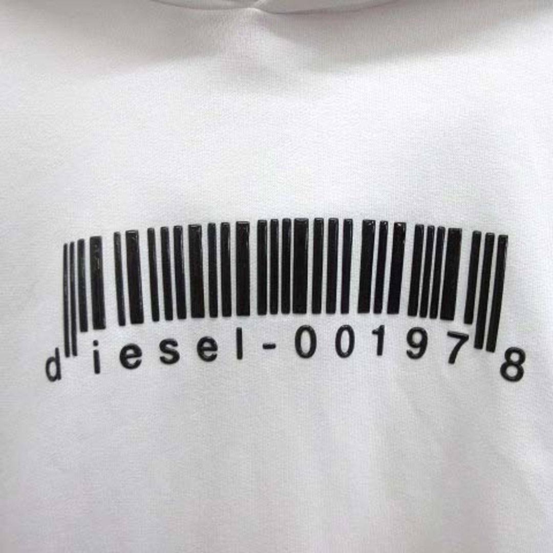 DIESEL(ディーゼル)のディーゼル バーコード スウェット パーカー S-GIRK-HOOD-X2 白 メンズのトップス(パーカー)の商品写真