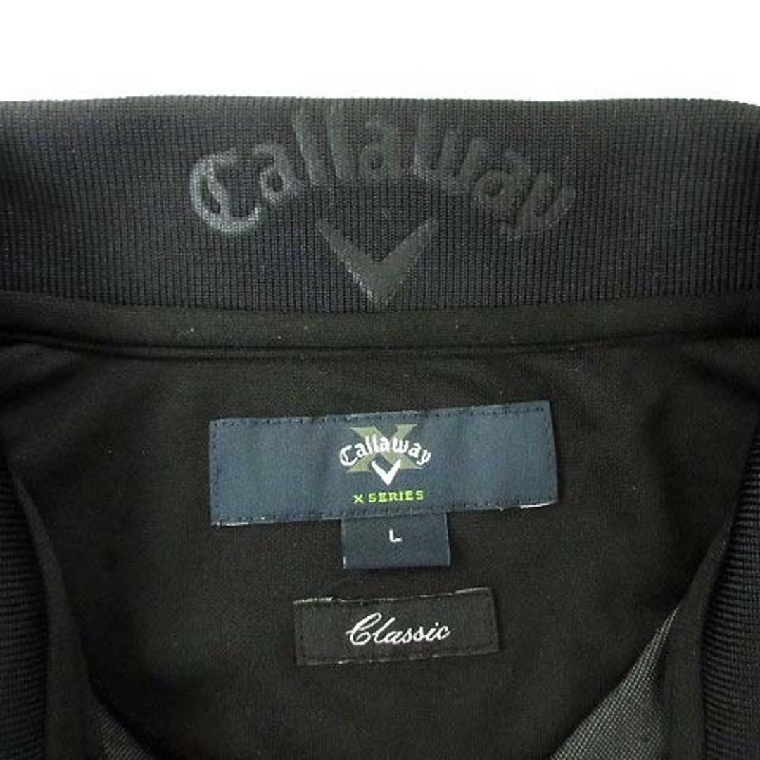 Callaway(キャロウェイ)のキャロウェイ X SERIES プリント 長袖 ジャージー ポロシャツ ブラック スポーツ/アウトドアのゴルフ(ウエア)の商品写真