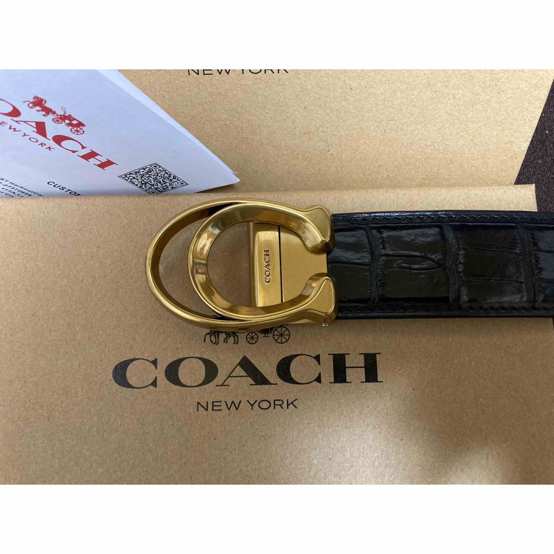 COACH(コーチ)のCOACHコーチ☆バックル☆本物☆クロコダイルベルト☆新品未使用☆今週限定値下 メンズのファッション小物(ベルト)の商品写真