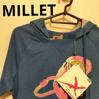 ミレー(MILLET)のMILLET ミレー　半袖カットソー　Mサイズ　フード付き　ブルー　新品未使用(その他)