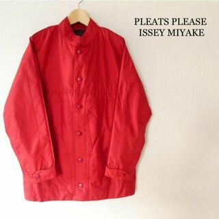 プリーツプリーズイッセイミヤケ(PLEATS PLEASE ISSEY MIYAKE)の美品 PLEATS PLEASE スナップボタン パデッドジャケット ブルゾン(ブルゾン)