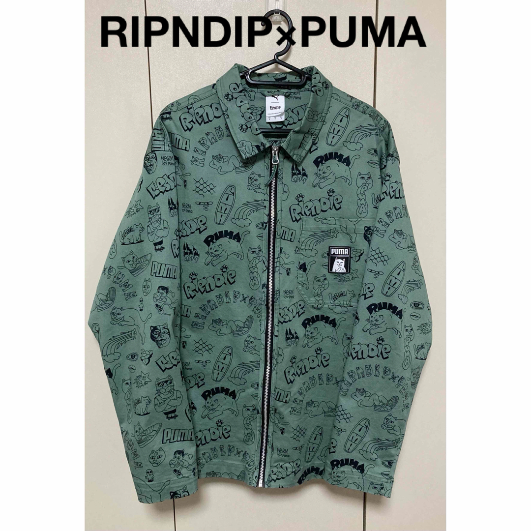 RIPNDIP(リップンディップ)のRIPNDIP リップンディップ ジップアップシャツ PUMAコラボ Sサイズ メンズのトップス(シャツ)の商品写真