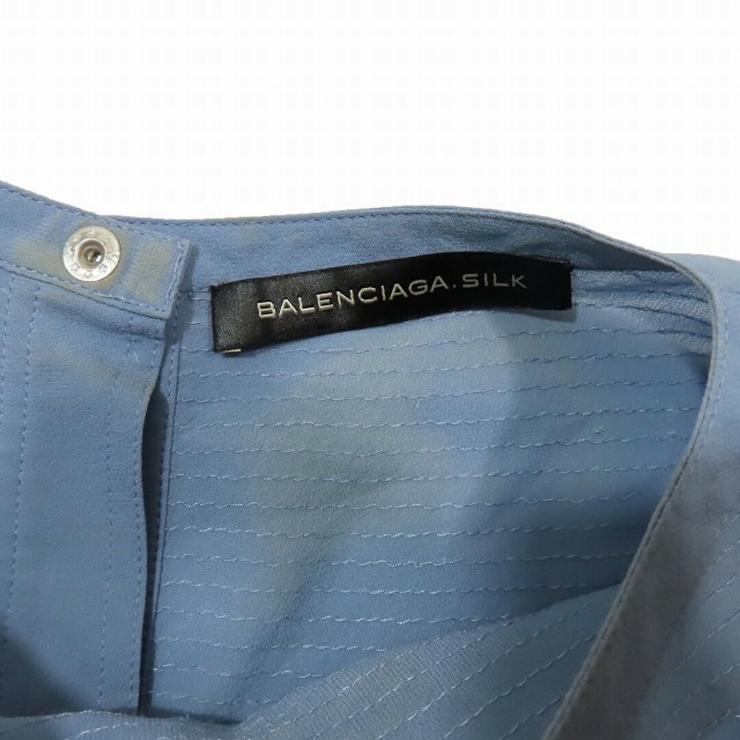 Balenciaga(バレンシアガ)のバレンシアガ シルク ドレス ワンピース フリル ノースリーブ  レディースのワンピース(ひざ丈ワンピース)の商品写真