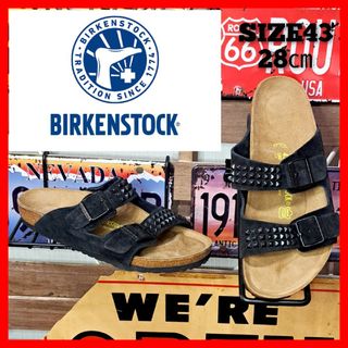 ビルケンシュトック(BIRKENSTOCK)の新品　ビルケンシュトック　ピラミッドスタッズ　アリゾナ　スエード　サンダル　43(サンダル)