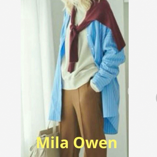 Mila Owen ミラオーウェン 変形パターンキャンペーンロングシャツ