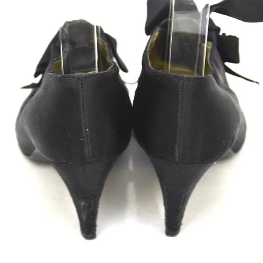 CHANEL(シャネル)のシャネル CHANEL リボン サテン ブーツ ブーティー ブラック 黒 レディースの靴/シューズ(ハイヒール/パンプス)の商品写真