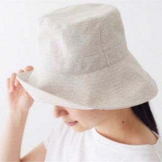 ムジルシリョウヒン(MUJI (無印良品))の無印良品　UVカットフレンチリネンクロッシェ　55〜57.5cm 生成(ハット)