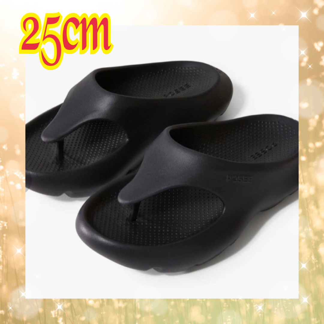 【新品未使用】ビーチサンダル　25cm ブラック　EVA 厚底 レディース レディースの靴/シューズ(サンダル)の商品写真