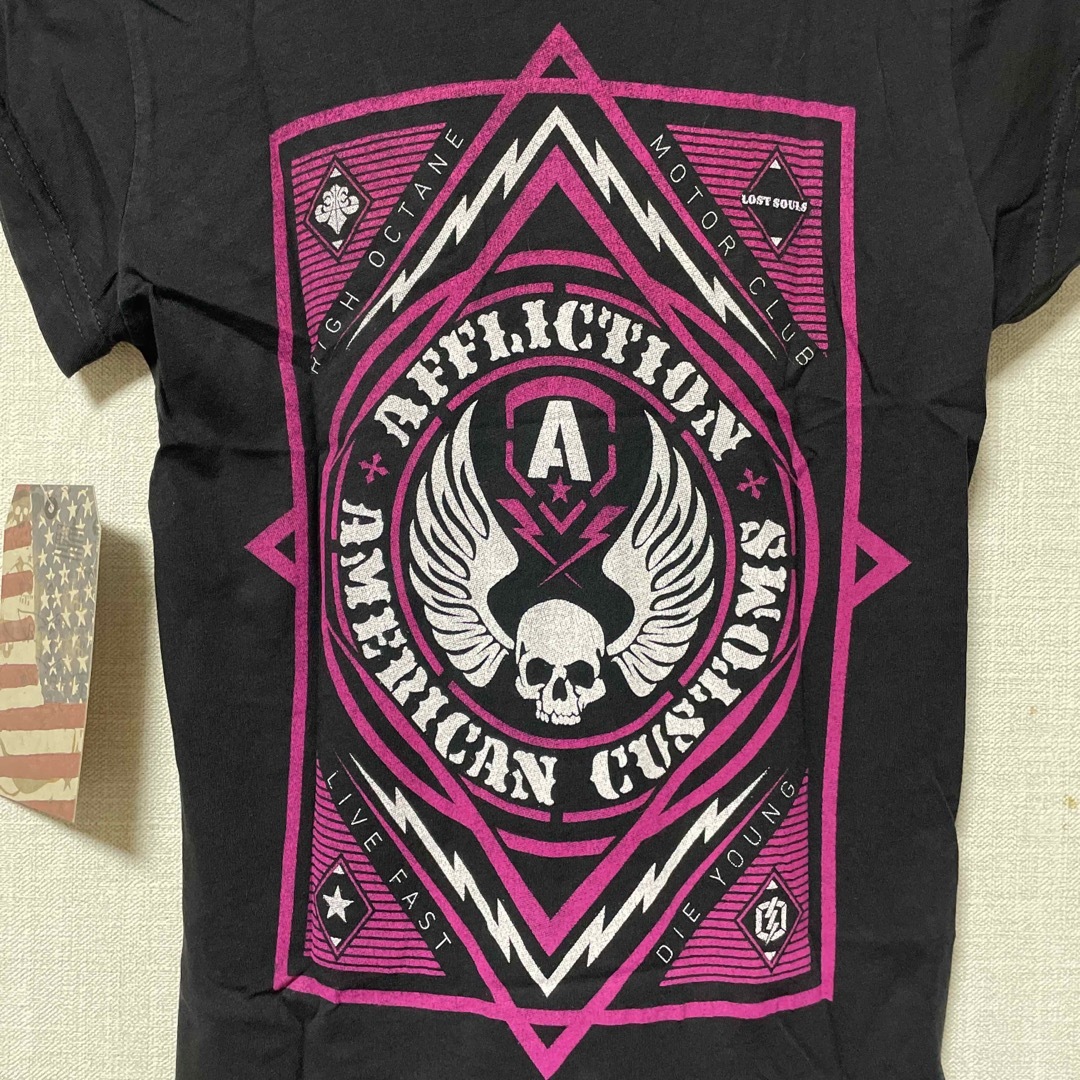 Ed Hardy(エドハーディー)のAFFLICTION AMERICAN CUSTOMS アフリクション S新品 レディースのトップス(Tシャツ(半袖/袖なし))の商品写真