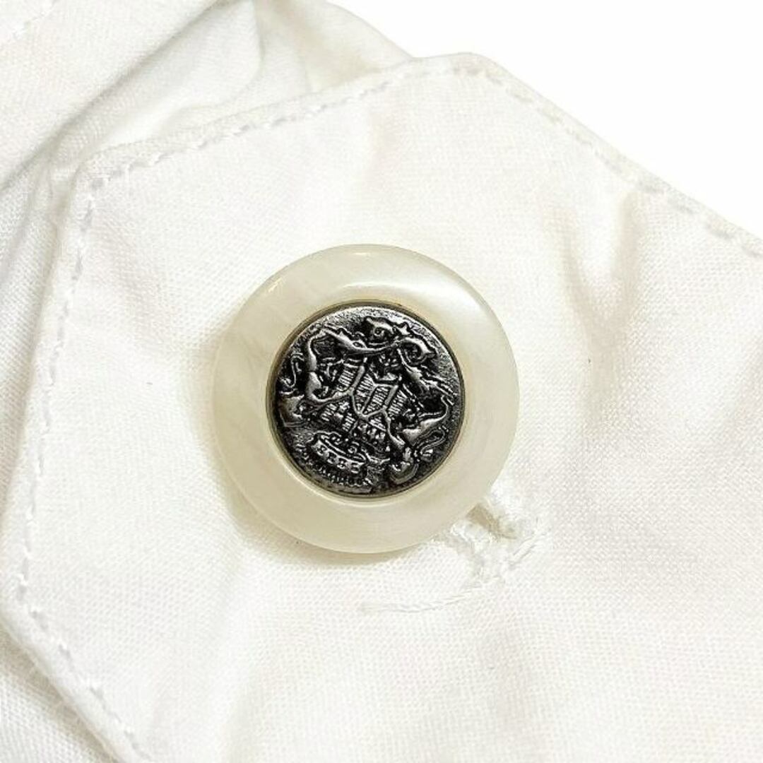 ウタキ シャツ 長袖 無地 エンブレム調ボタン 約S相当 白 ホワイト系 メンズ メンズのトップス(シャツ)の商品写真