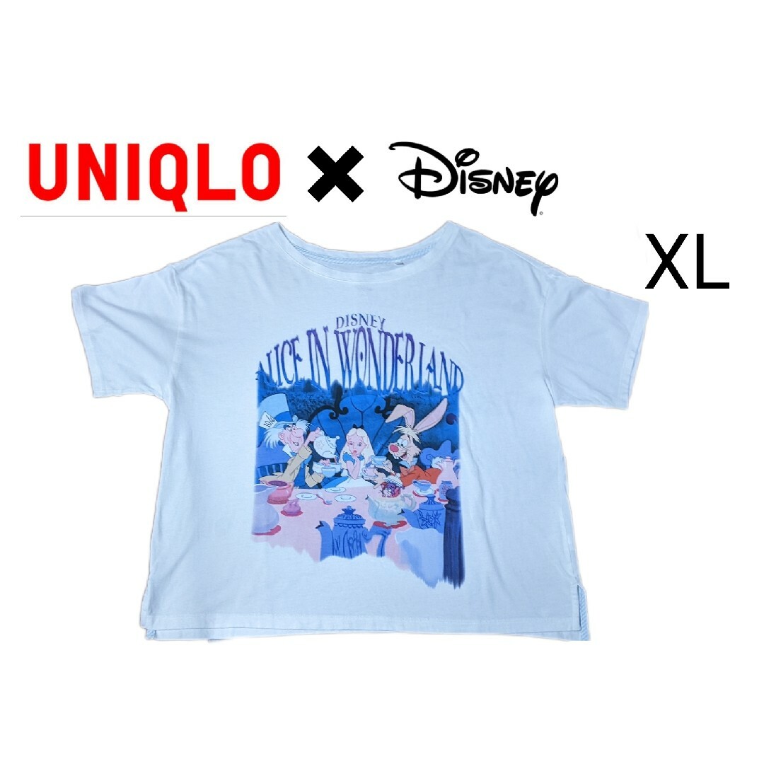 UNIQLO(ユニクロ)のUNIQLO  不思議の国のアリス 半袖　Tシャツ　XL 白　レディース　UT レディースのトップス(Tシャツ(半袖/袖なし))の商品写真