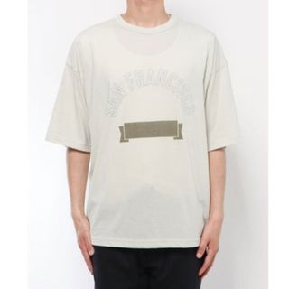 coen - coen WプリントカレッジTシャツ カーキ