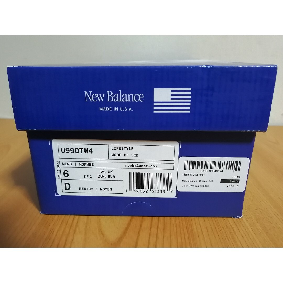 New Balance(ニューバランス)のus6 24.0cm ニューバランス U990TW4 グリーン 未使用品 レディースの靴/シューズ(スニーカー)の商品写真