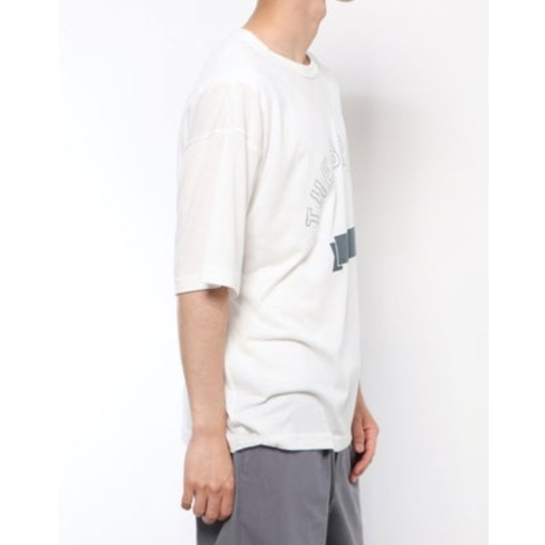 coen(コーエン)のcoenoutlet WプリントカレッジTシャツ ホワイト メンズのトップス(Tシャツ/カットソー(半袖/袖なし))の商品写真