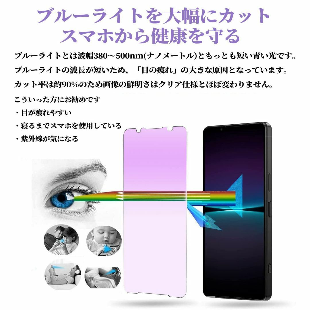 【ブルーライトカット】 Xperia 1 IV 用 ガラスフィルム ブルーライト スマホ/家電/カメラのスマホアクセサリー(その他)の商品写真