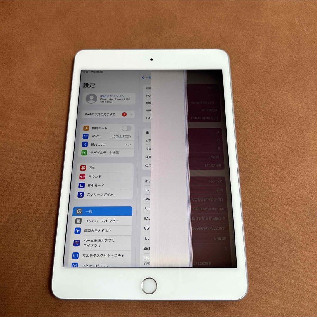 iPad(アイパッド)の7505 ジャンク 電池最良好 iPad mini5 256GB SIMフリー スマホ/家電/カメラのPC/タブレット(タブレット)の商品写真