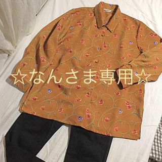 ☆なんさま専用☆BW02 古着 アジアンテイスト 赤と青のお花ブラウス(シャツ/ブラウス(長袖/七分))