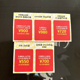 温泉関西ウォーカー掲載温泉割引券　京都嵐山温泉　さがの温泉　京都桂温泉　伏見(その他)