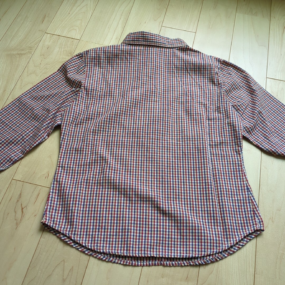 未使用　長袖　ブラウス　ボタンシャツ　S　チェック　赤　青　黃　白 レディースのトップス(シャツ/ブラウス(長袖/七分))の商品写真