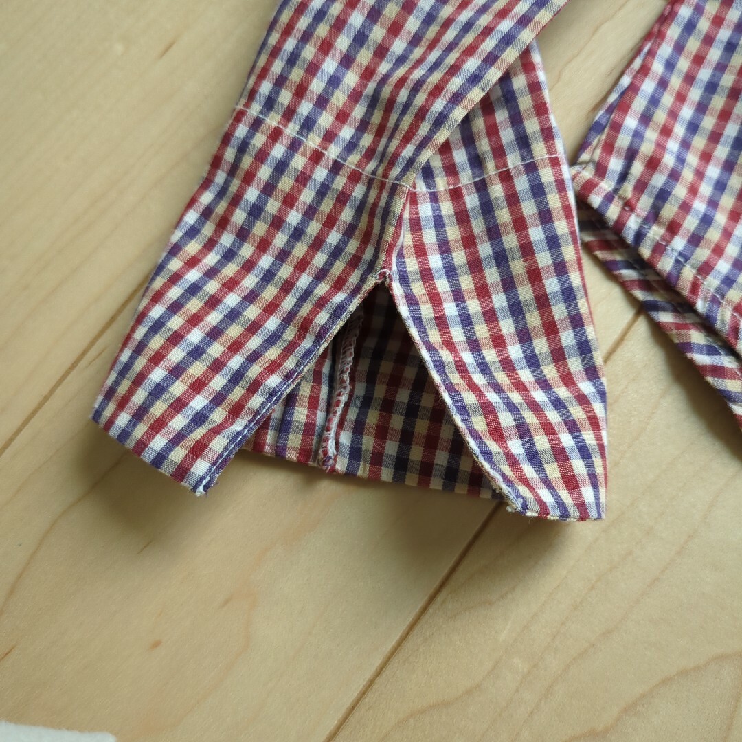未使用　長袖　ブラウス　ボタンシャツ　S　チェック　赤　青　黃　白 レディースのトップス(シャツ/ブラウス(長袖/七分))の商品写真
